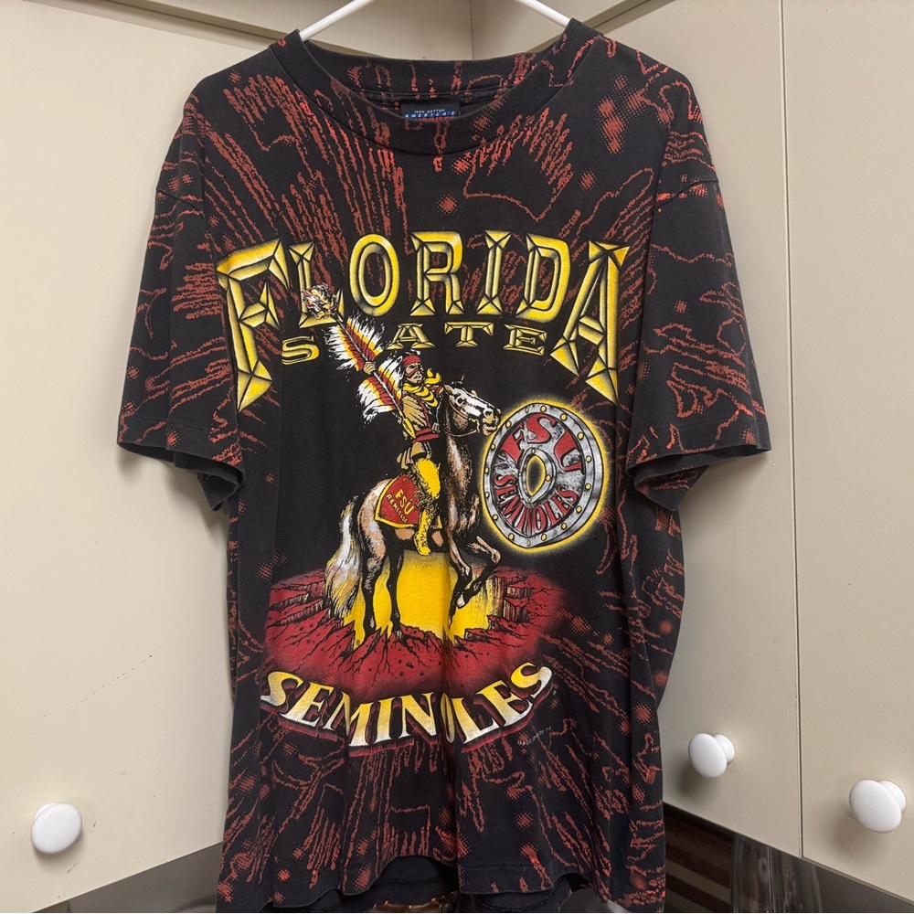 Vintage 90’s all over print Magic Johnson T’s FSU Seminoles large tee Florida ST